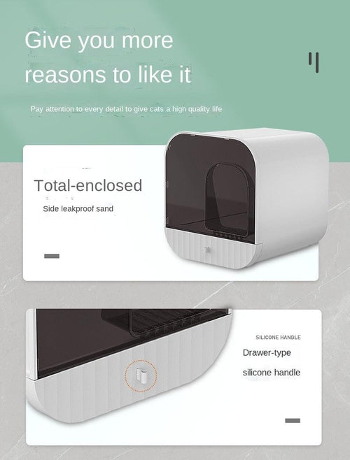 Nekomi Enclosed Splash-Proof Cat Litter Box