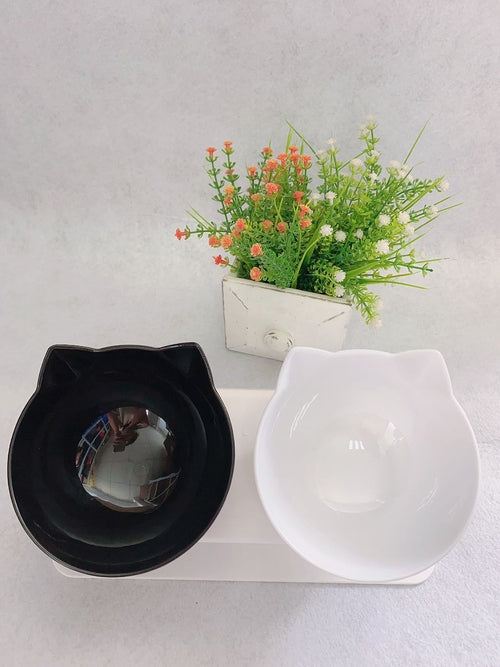 Nekomi Double Cat Bowl – Ergonomic Design to Protect Cervical Vertebra