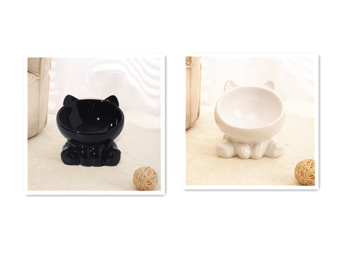 Nekomi Tilted Ceramic Cat Bowl