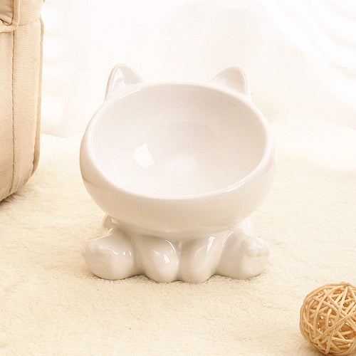 Nekomi Tilted Ceramic Cat Bowl